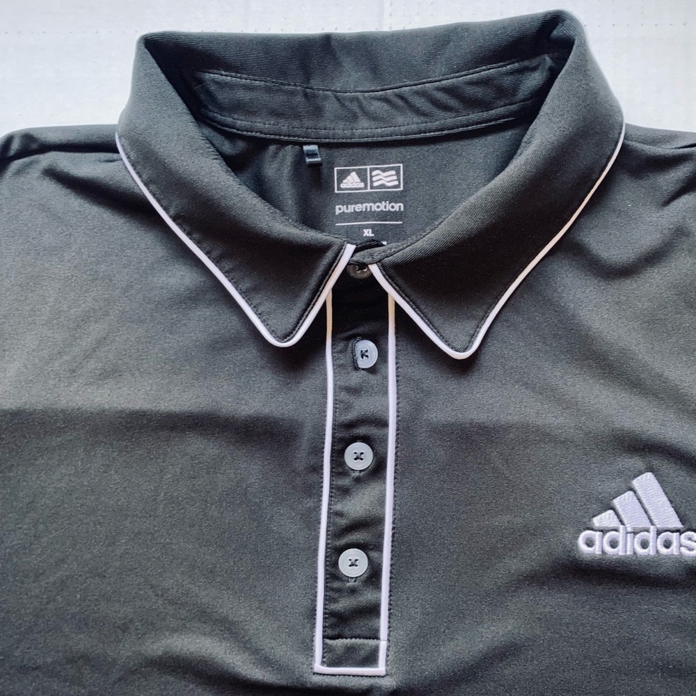 Adidas Pure Motion Men’s Black Golf Polo Shirt, Size XL - Picture 3 of 8